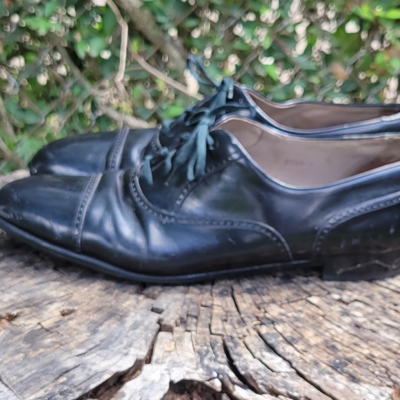 Sandro Moscoloni Shoes Lace Up Cap Toe Men Size US 11.5 N Black Italian Leather main image 4